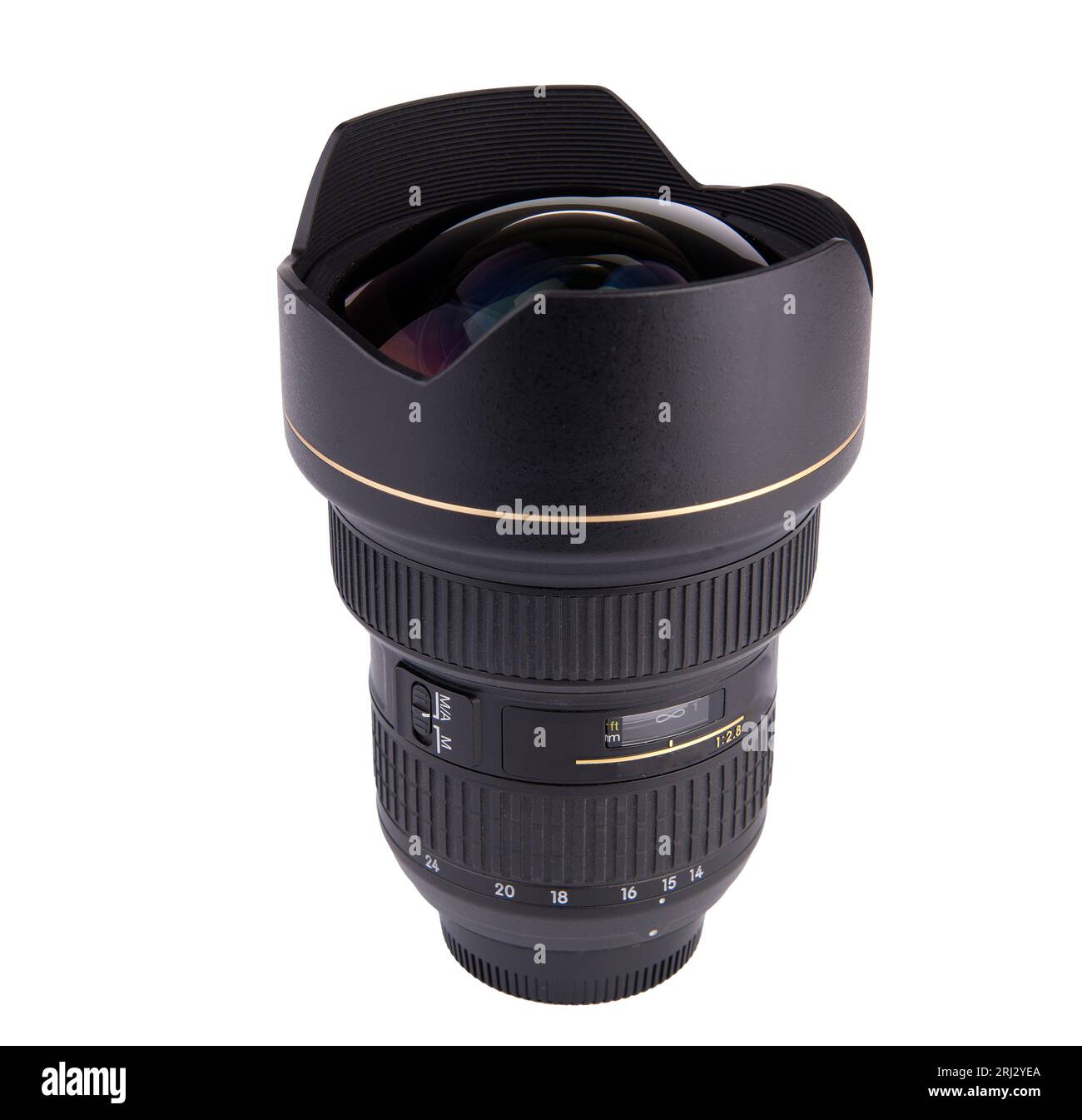 obiettivo grandangolare per fotocamera reflex su sfondo trasparente Foto Stock