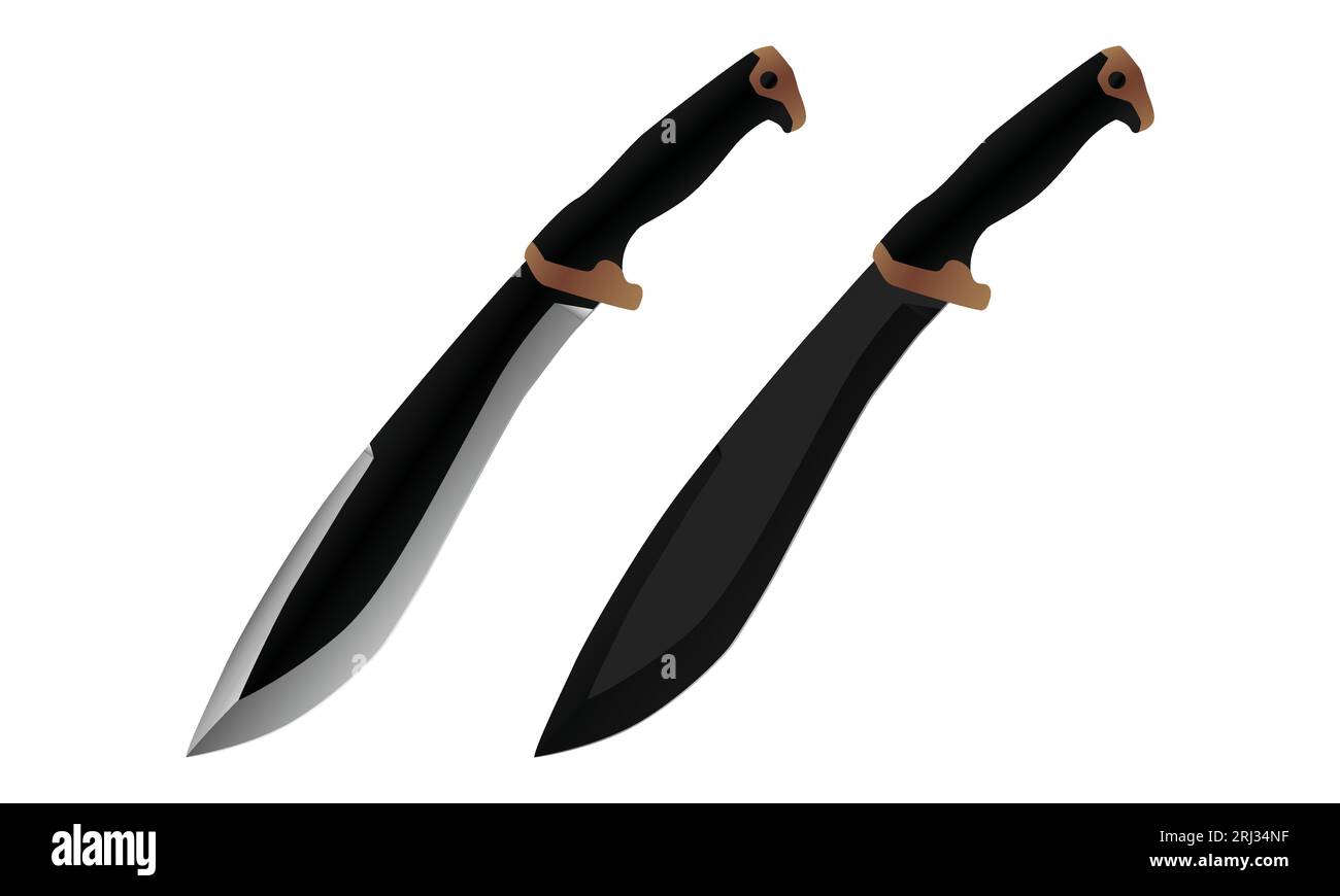 set di icone per coltelli - primo piano di coltelli da cucina diversi, realistici e vettoriali, isolati su sfondo trasparente. Pinza coltello Accessori per la cucina png. Illustrazione Vettoriale