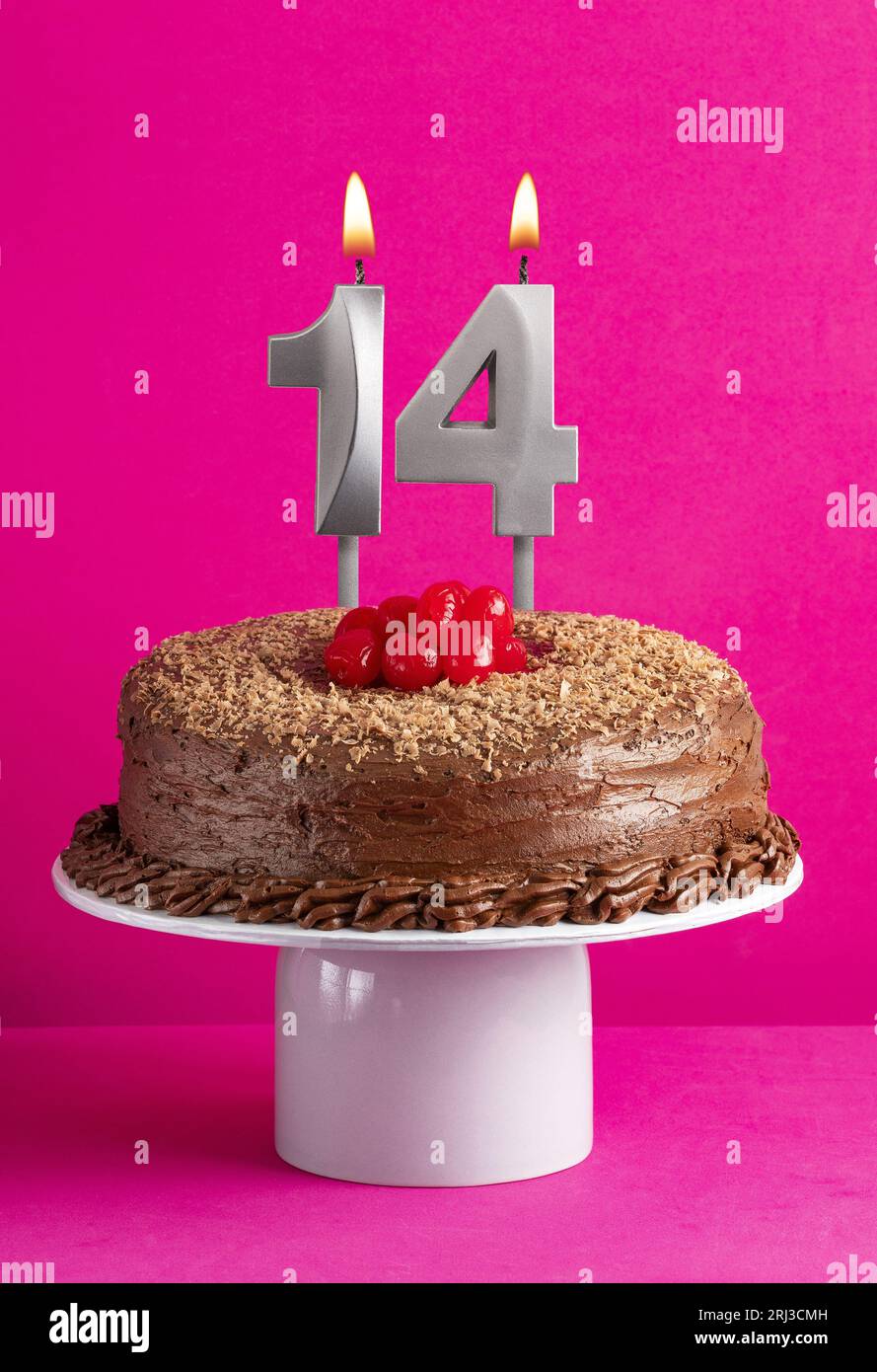 Decorazioni Torta Compleanno 14 Anni, Candeline Compleanno e Happy Birthday Decorazioni Torta con Nastro, Decorazioni Compleanno Rosa