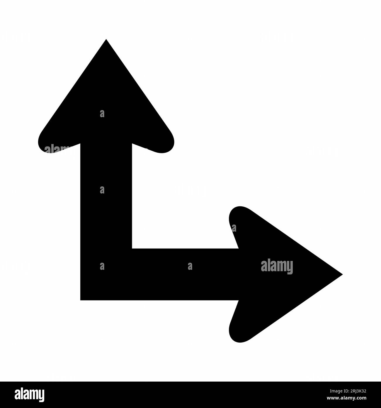 Icona delle frecce in alto a destra isolata su sfondo bianco Illustrazione Vettoriale