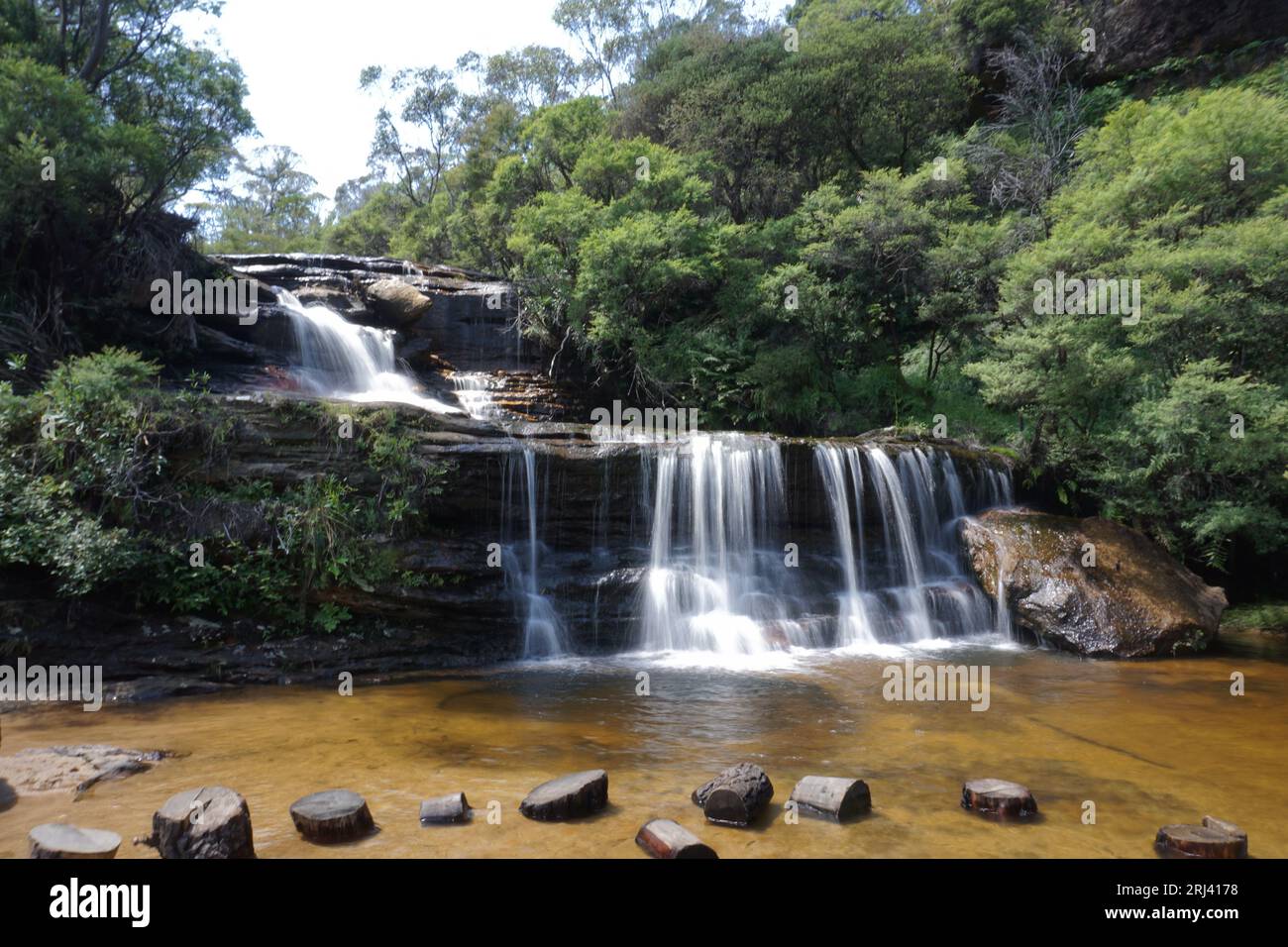 Cascate di Katoomba, cascata nel Blue Mountains National Park, nuovo Galles del Sud, Australia Foto Stock