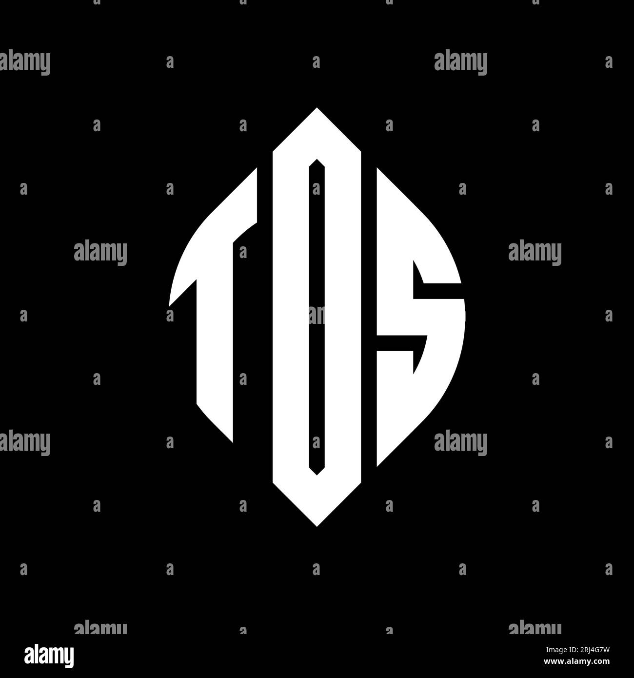 Logo TDS a forma di lettera circolare con forma circolare ed ellisse. Lettere ellittiche TDS con stile tipografico. Le tre iniziali formano un logo circolare. TDS ci Illustrazione Vettoriale