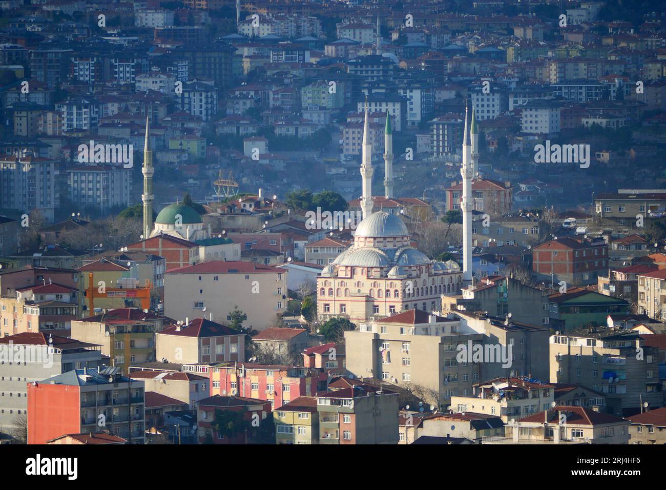 tetti della città vecchia di istanbul. Vista aerea. Foto Stock