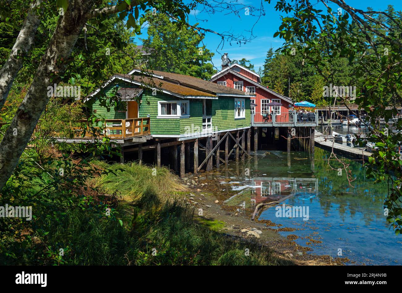Telegraph Cove Cityscape, Isola di Vancouver, Columbia Britannica, Canada. Foto Stock