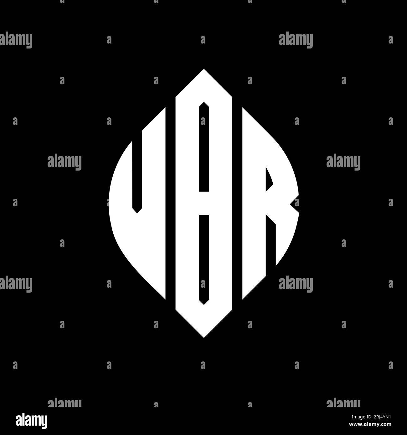 Logo VBR a lettera circolare con forma circolare ed ellisse. Lettere ellittiche VBR con stile tipografico. Le tre iniziali formano un logo circolare. VBR ci Illustrazione Vettoriale