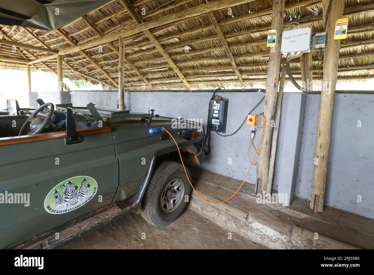 SAFARI CON AUTO ELETTRICHE Foto Stock