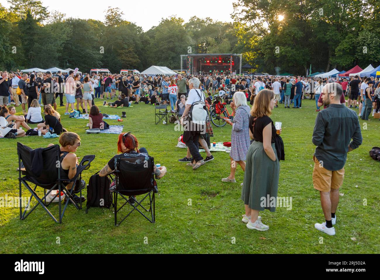 Rock gegen Rechts im Volksgarten Düsseldorf Foto Stock