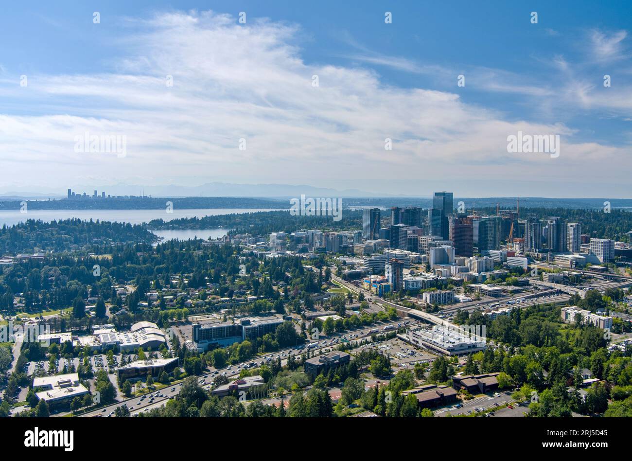 Vista aerea di Bellevue, Washington Foto Stock