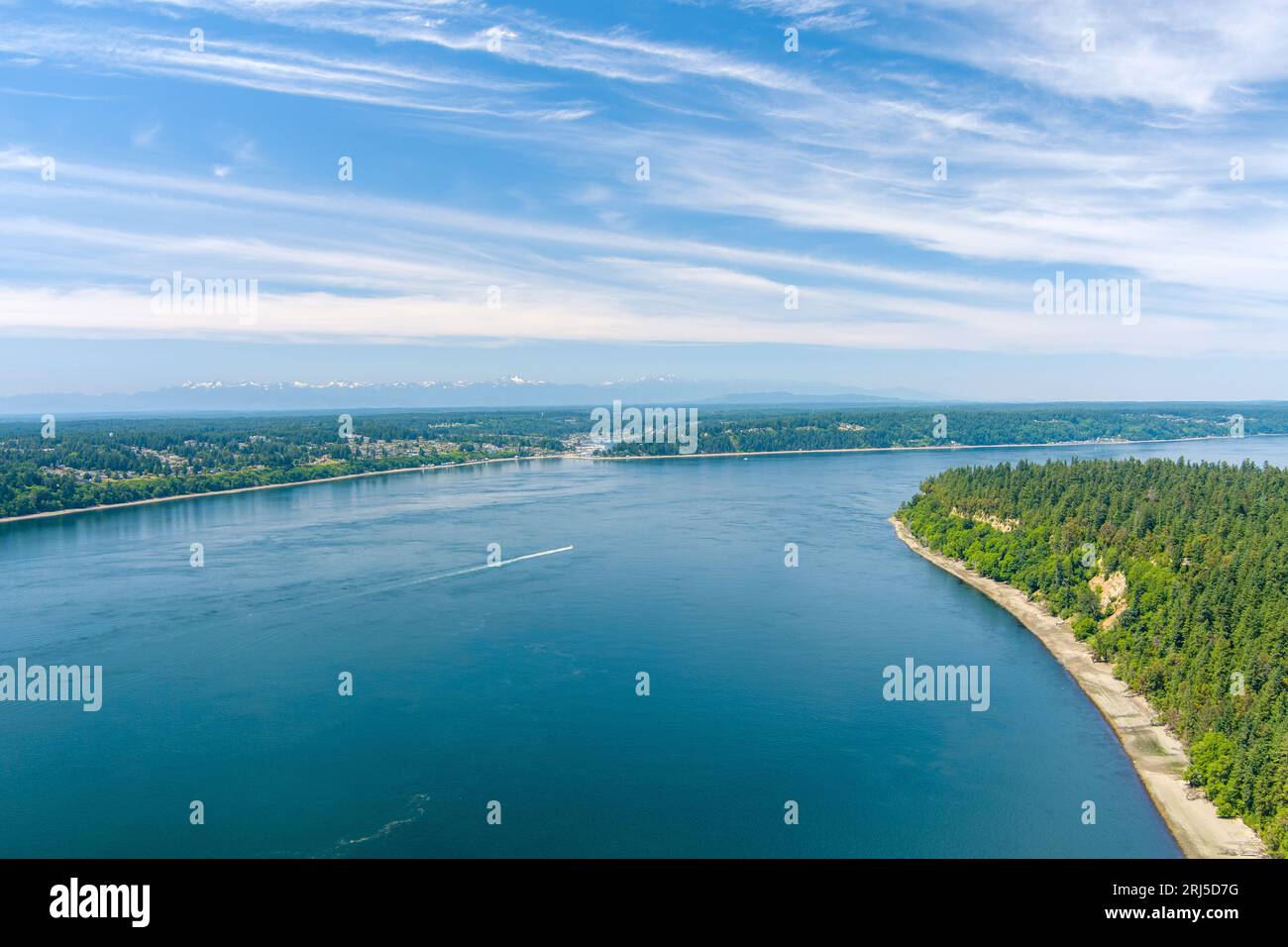 Tacoma Narrows e Point Defiance Foto Stock