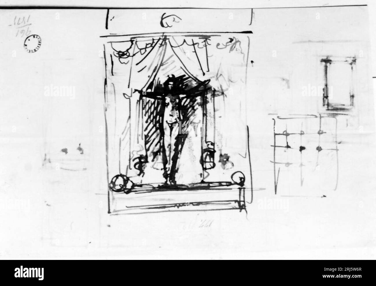 Kvinna som kliver i säng di Johan Tobias Sergel Foto Stock