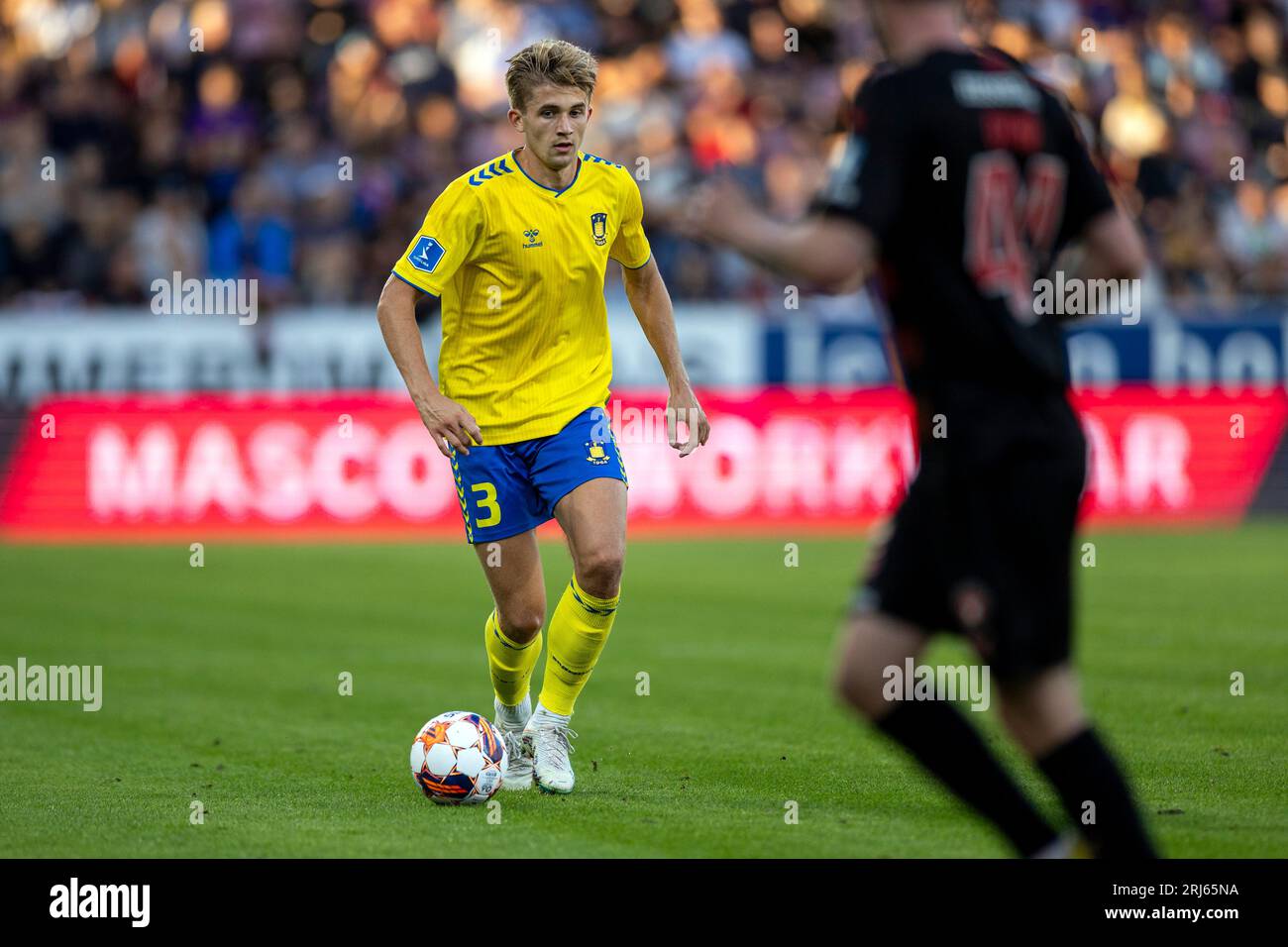 Herning, Danimarca. 20 agosto 2023. Henrik Heggheim (3) di Broendby SE visto durante il 3F Superliga match tra FC Midtjylland e Broendby IF alla MCH Arena di Herning. (Foto: Gonzales Photo/Alamy Live News Foto Stock