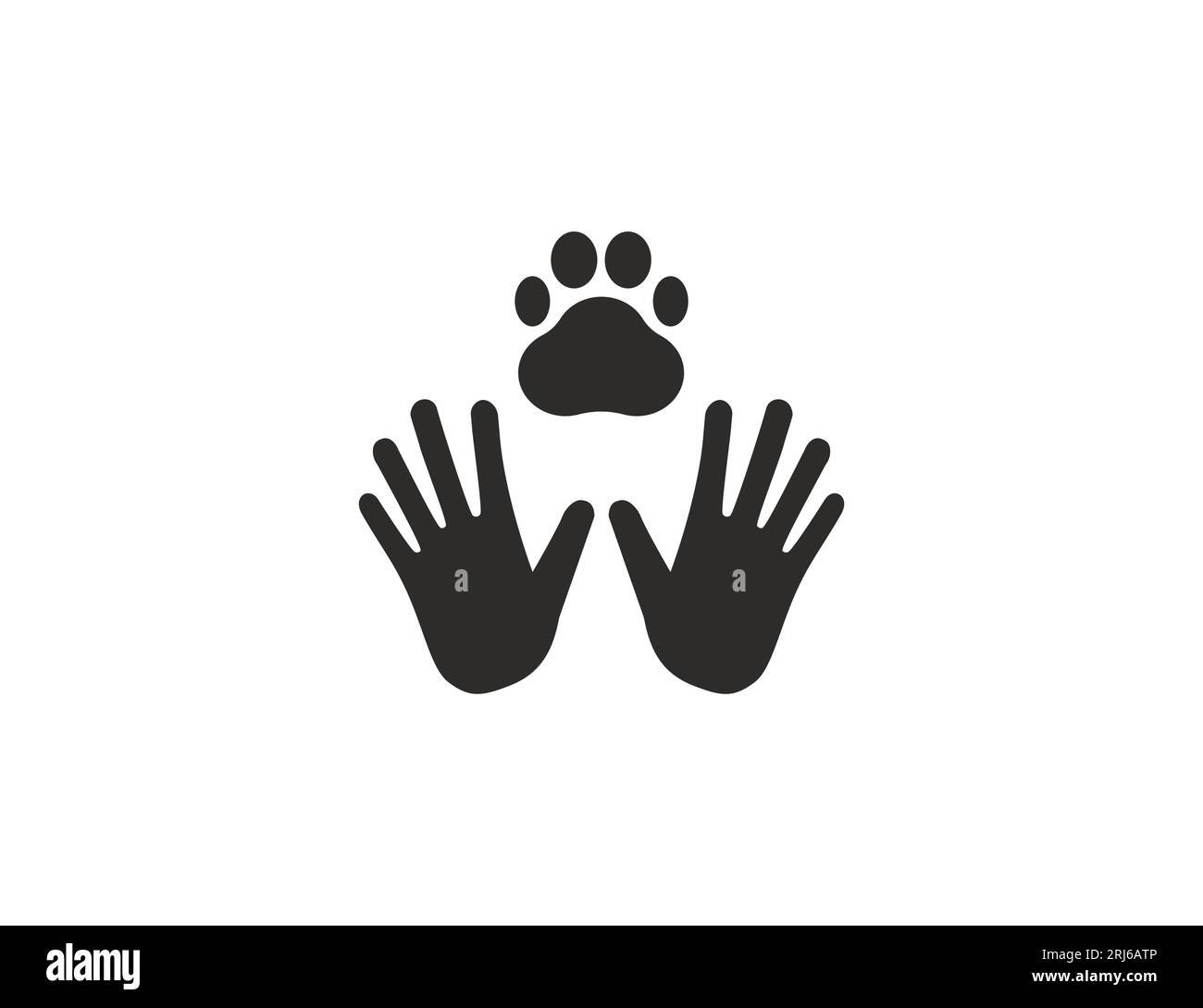 Cura degli animali, icona della beneficenza. Illustrazione vettoriale. Illustrazione Vettoriale