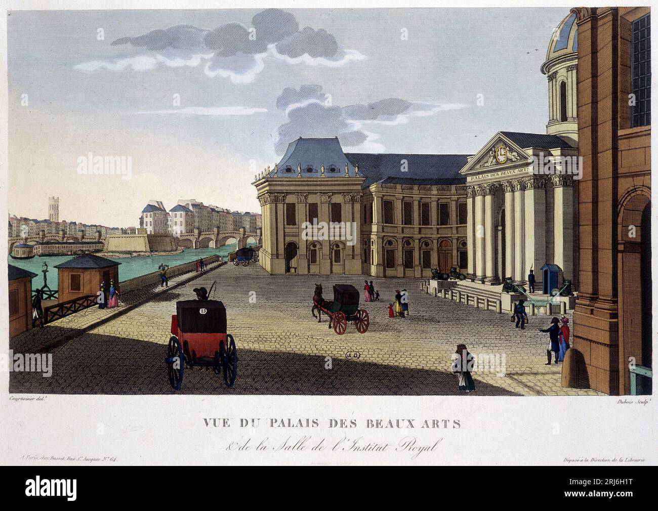 Palais des Beaux-Arts et de l'Institut, vers 1820 - in "Vues de Paris' de Courvoisier (, 1827 Foto Stock