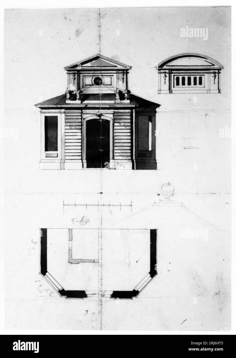 Förslag till åttakantig paviljong di Jean Eric Rehn Foto Stock
