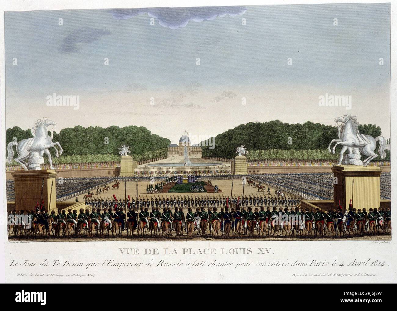 Place Louis XV (de la Concorde), vers 1820 in 'Vues de Paris' de Courvoisier ( 1827 Foto Stock