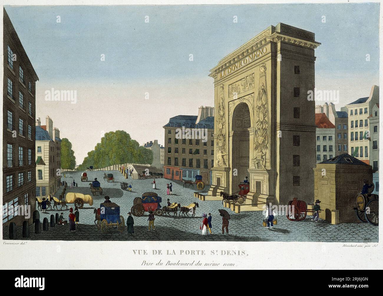 Vue de la Porte de Saint-Denis - in 'Vues de Paris " par Courvoisier (, 1827 Foto Stock