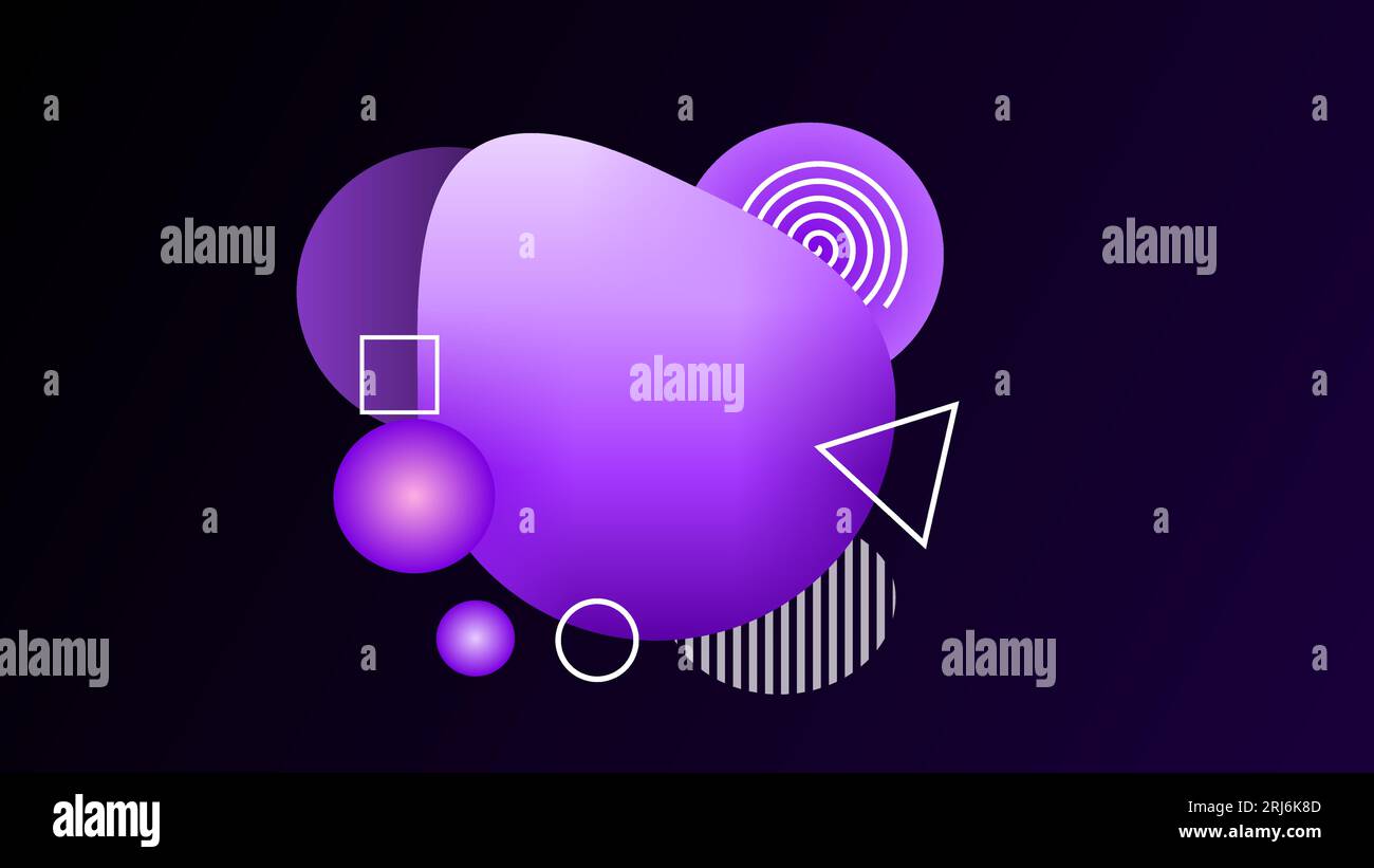 Graziose forme di sfumatura viola irregolari come segnaposto di testo per lo sfondo dello spazio di copia Illustrazione Vettoriale