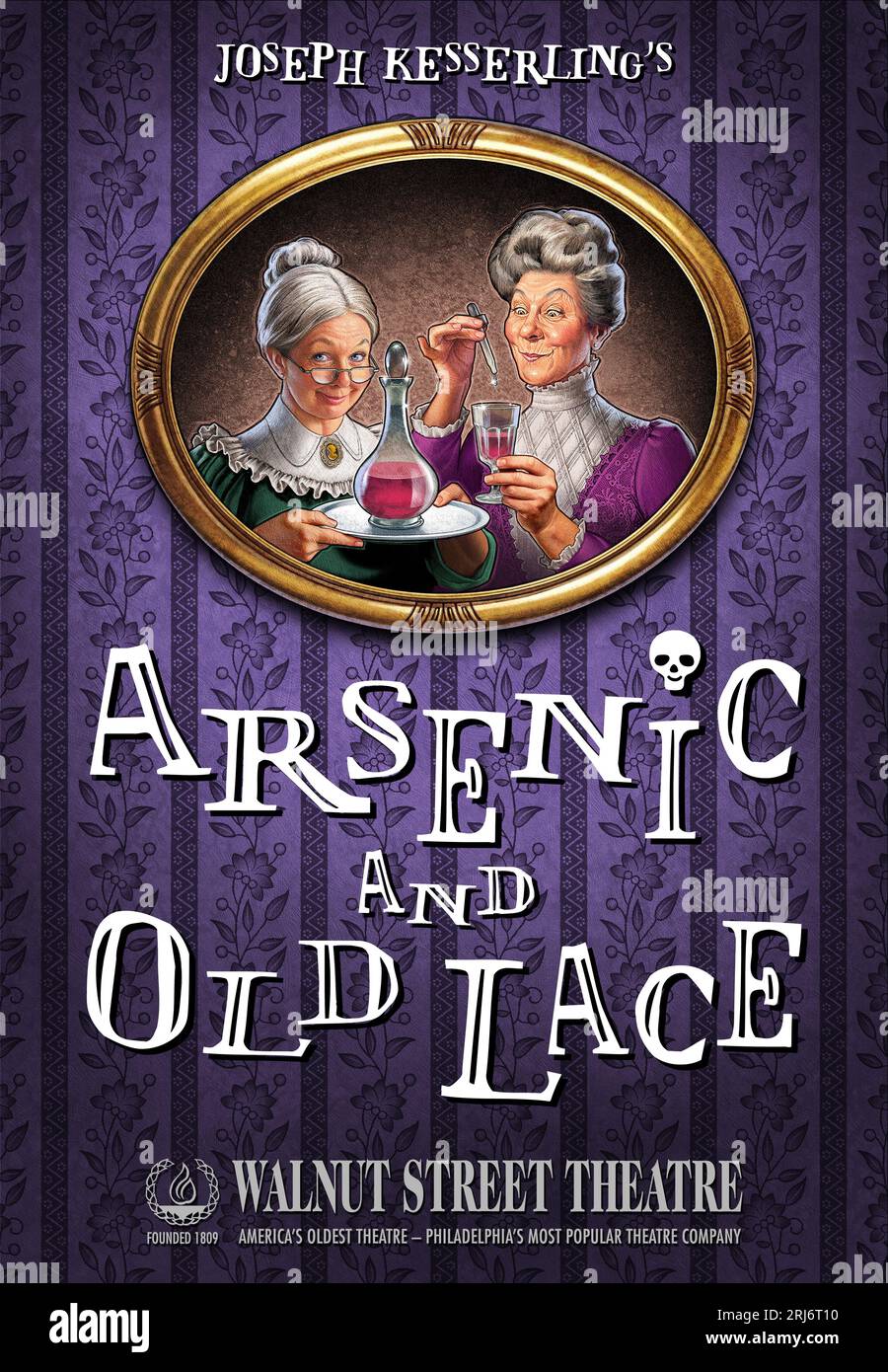 Poster per il gioco: „Arsenico e vecchio Lace“ Foto Stock