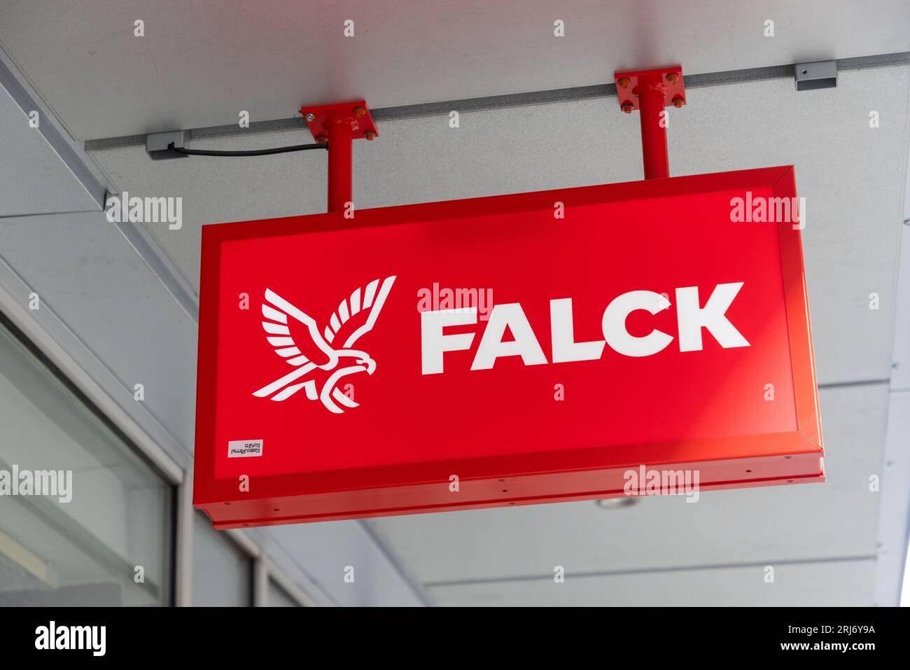 Cartelli e simboli, logo Falck A/S. Foto Stock