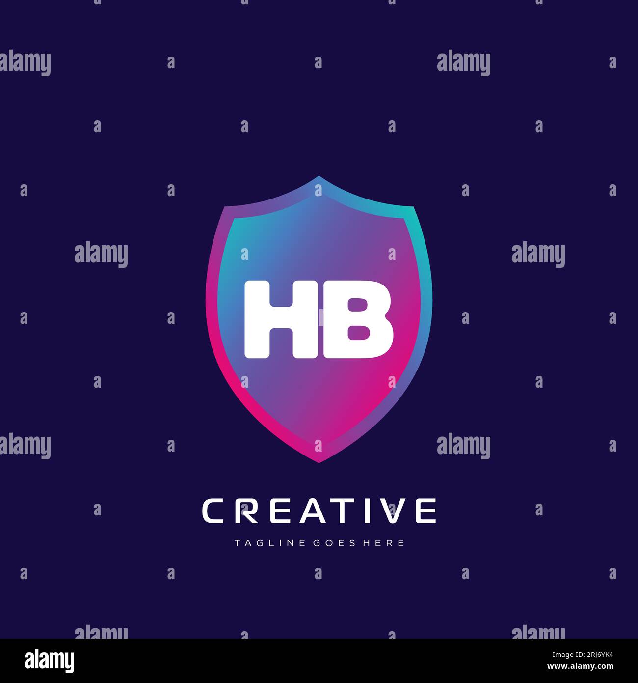 Logo iniziale con modello vettoriale colorato. Illustrazione Vettoriale