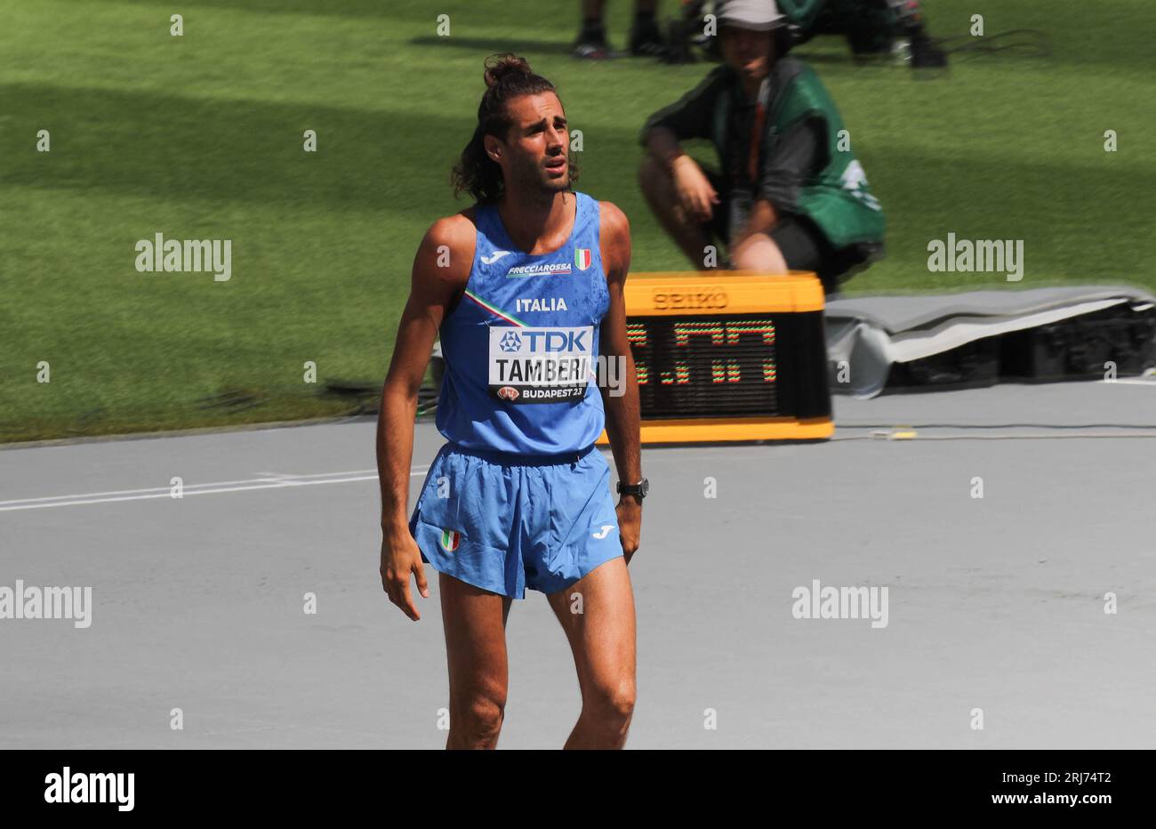 Budapest, Ungheria. 20 agosto 2023. Gianmarco TAMBERI dell'ITA Qualification HIGH JUMP MEN durante i Campionati del mondo di atletica leggera 2023 il 20 agosto 2023 al Nemzeti Atletikai Kozpont di Budapest, Ungheria. Foto di Laurent Lairys/ABACAPRESS.COM Credit: Abaca Press/Alamy Live News Foto Stock