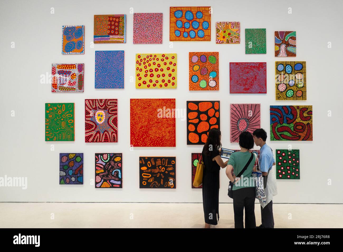 Yayoi Kusama espone alla David Zwirner Gallery di Manhattan NYC Foto Stock