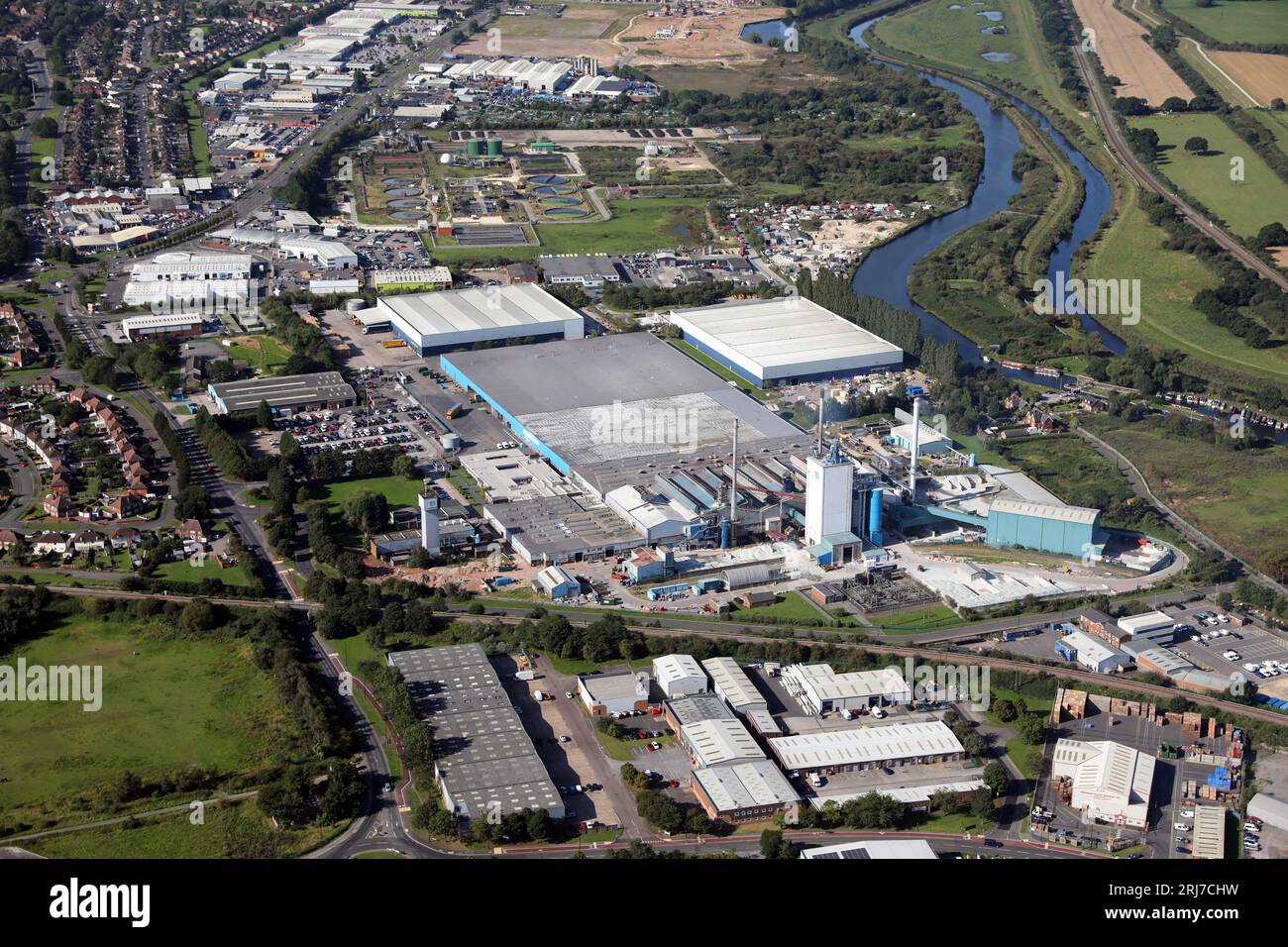 Veduta aerea dello stabilimento Ardagh Glass Ltd di Doncaster Foto Stock
