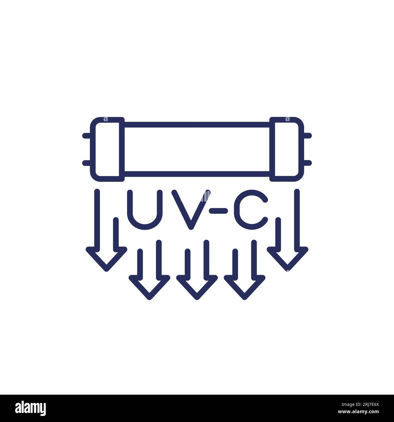 Lampada UV-C per linea di disinfezione icona Illustrazione Vettoriale