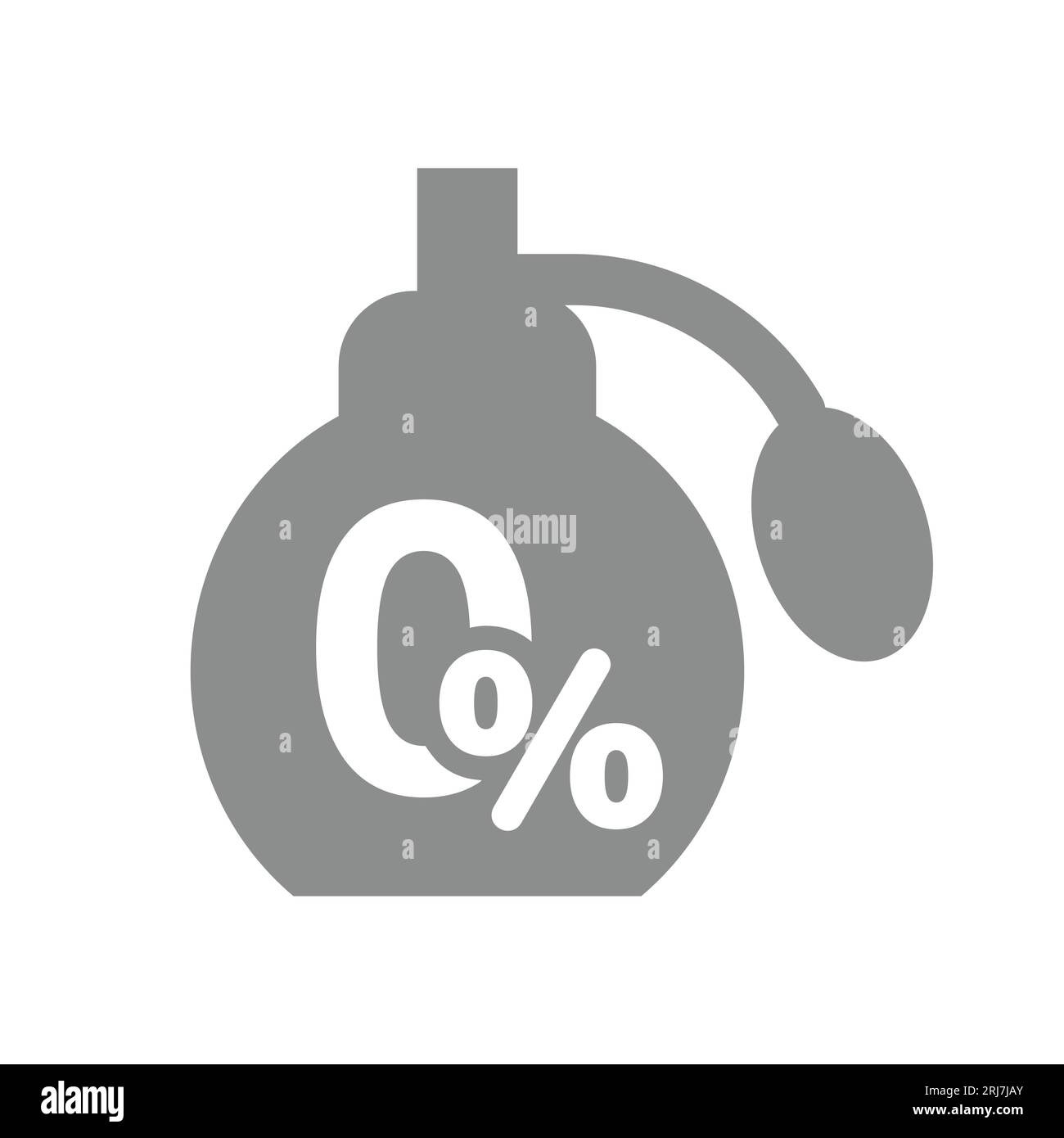 icona vettore alcool 0%. Bottiglia di profumo senza alcol. Illustrazione Vettoriale