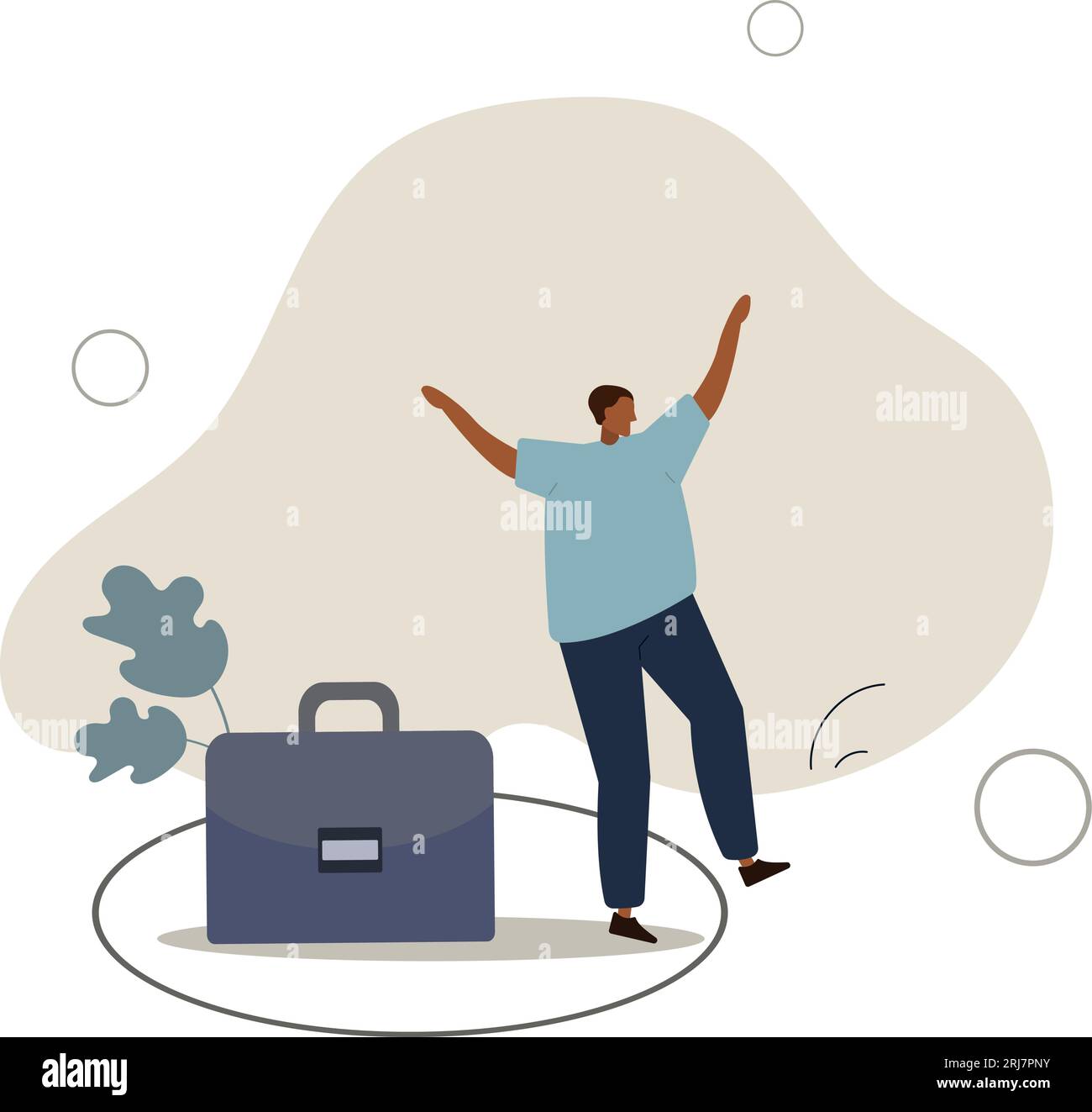 Uscite dalla zona di comfort o dalla zona di sicurezza, osate camminare per la vostra strada o riuscite a uscire dal lavoro di routine per iniziare un nuovo concetto di business journey.vettore piatto Illustrazione Vettoriale