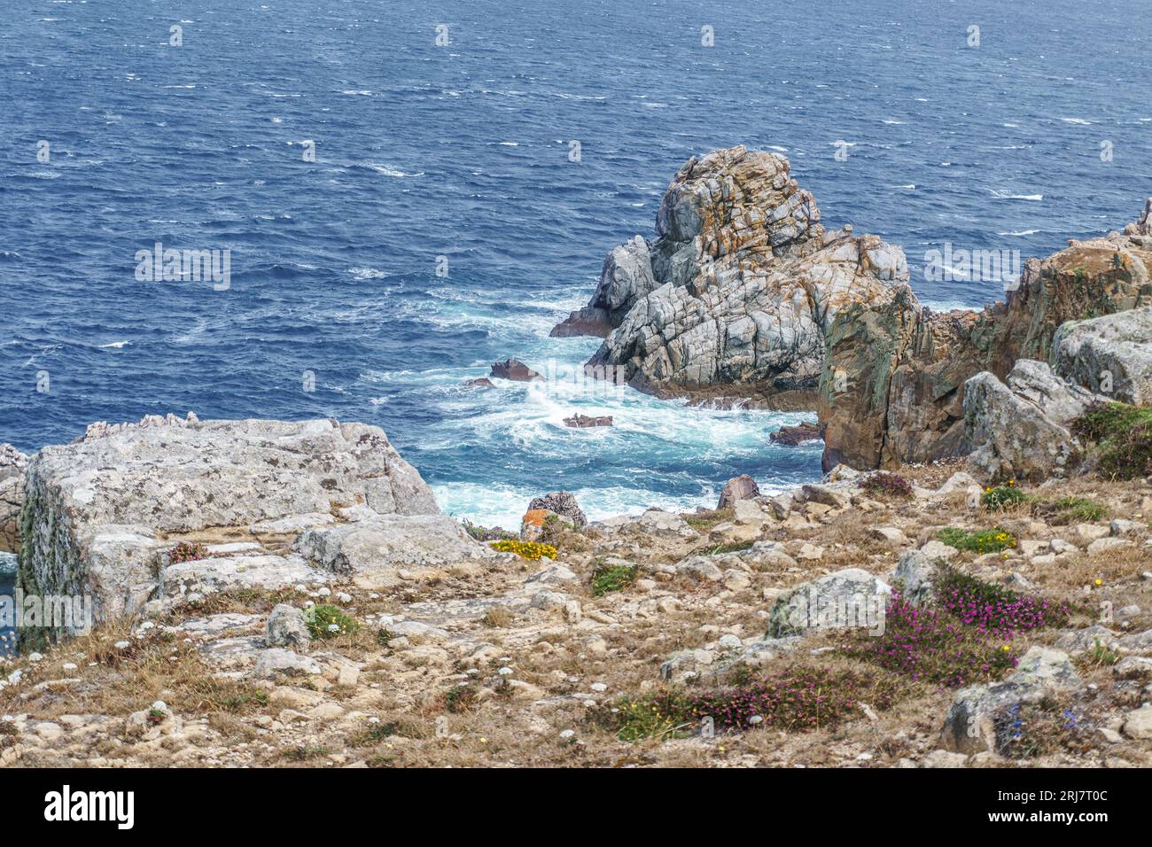 Pointe du Van a Cap Sizun nell'estremo ovest della Bretagna Foto Stock