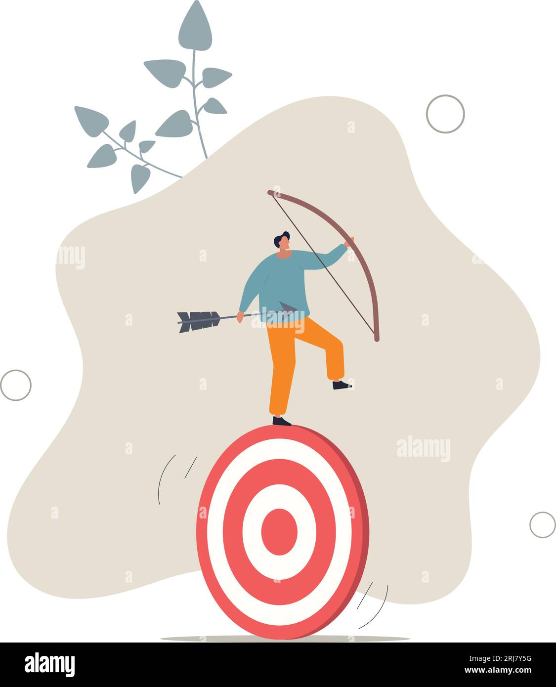 Orientamento allo scopo, motivazione per raggiungere obiettivi e successo, missione per raggiungere l'obiettivo o strategia aziendale per promuovere il concetto di successo.illustrazione vettoriale piatta Illustrazione Vettoriale