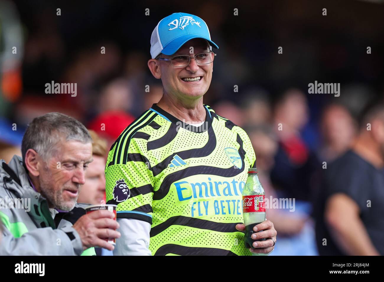 I tifosi dell'Arsenal iniziano a prendere posto prima della partita di Premier League Crystal Palace vs Arsenal al Selhurst Park, Londra, Regno Unito, 21 agosto 2023 (foto di Mark Cosgrove/News Images) Foto Stock