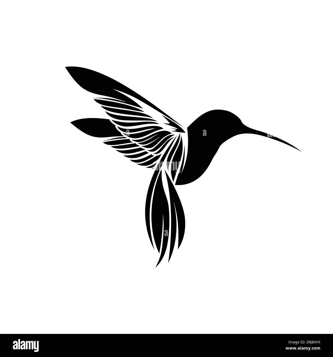 Semplice concetto di simbolo Colibri Hummingbird Illustrazione Vettoriale
