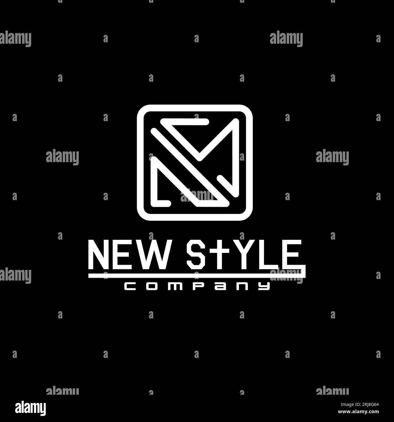 Design semplice con logo NS, logo quadrato Letter NS Illustrazione Vettoriale