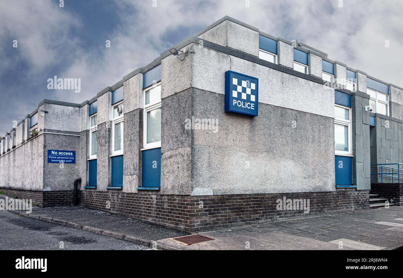 Esterno della stazione di polizia di Rothesay, a Rothesay, Isola di Bute, Argyll e Bute, Scozia, REGNO UNITO Foto Stock