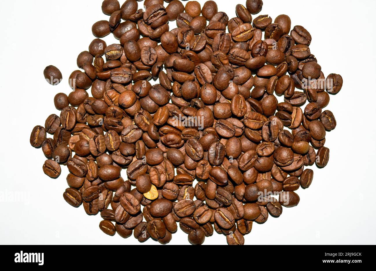 I chicchi di caffè isolato su sfondo bianco Foto Stock