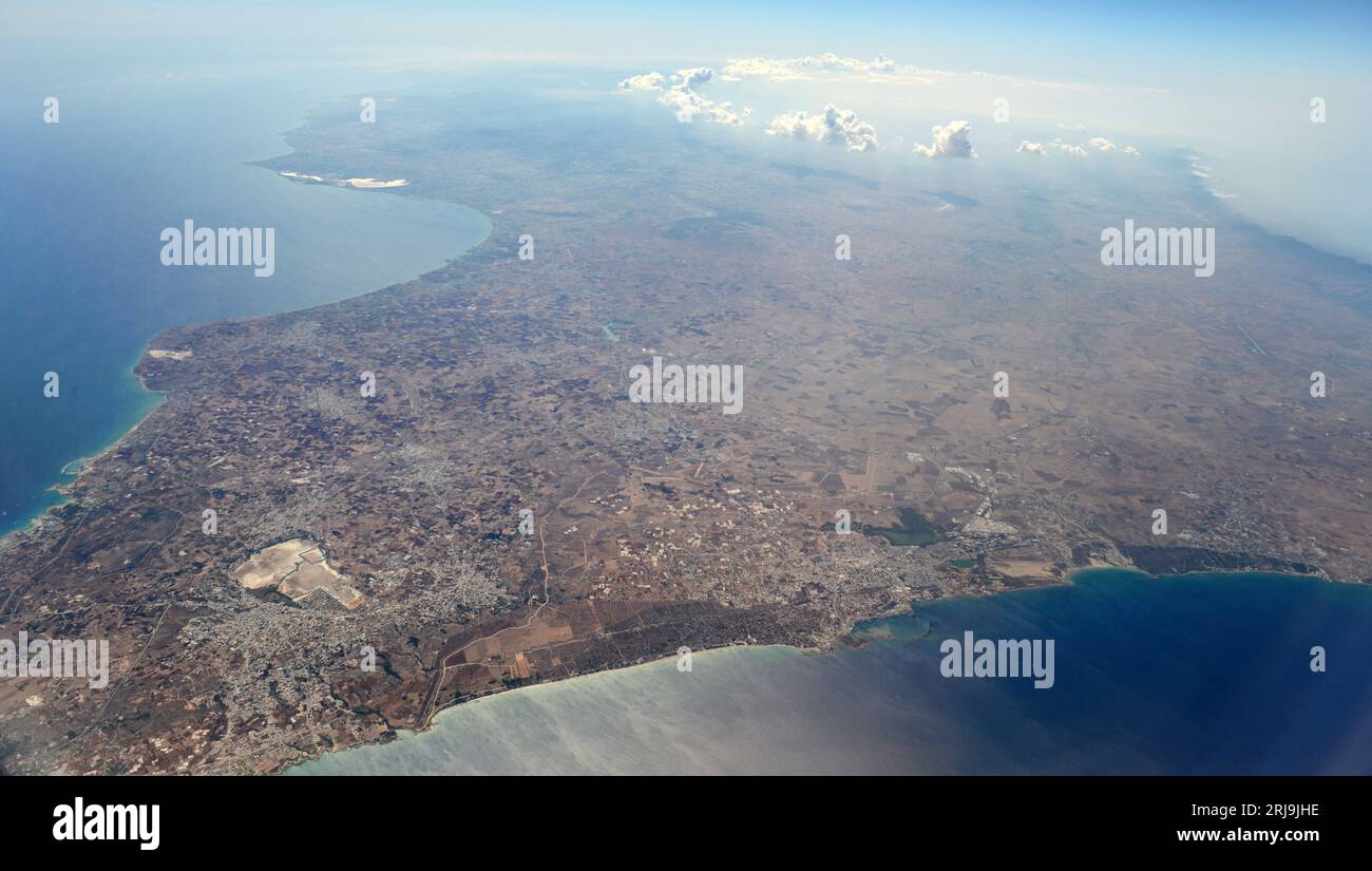 Vista aerea della regione di Ayia Napa a Cipro. Foto Stock