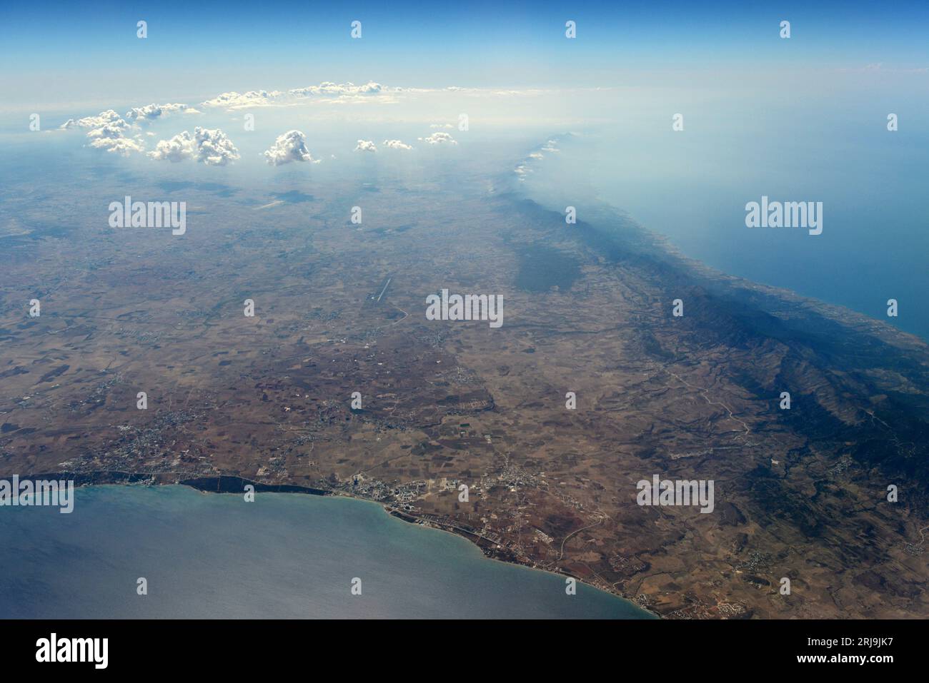 Veduta aerea della penisola di Karpas a Cipro. Foto Stock