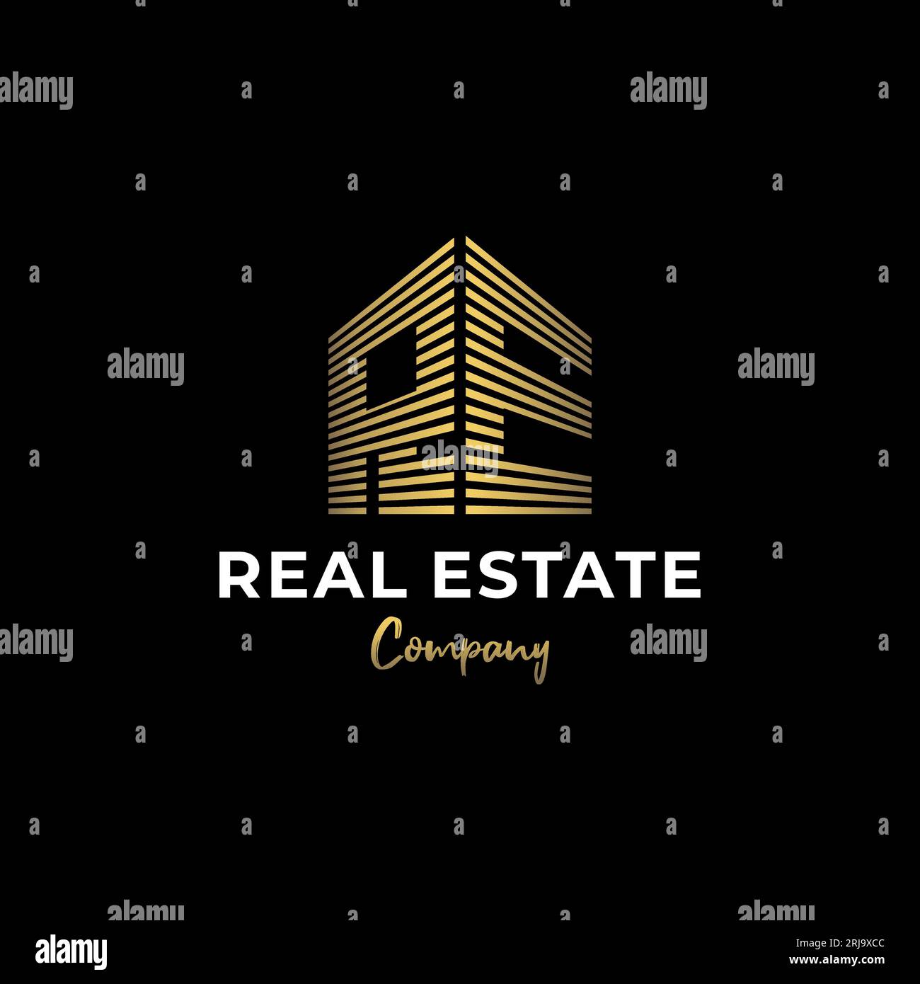 Sigle R e per il logo immobiliare Illustrazione Vettoriale