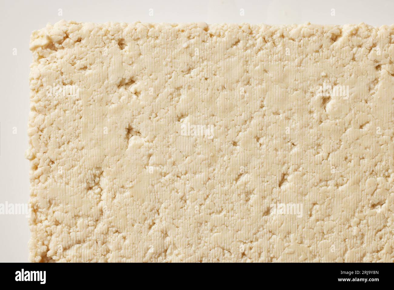 consistenza di formaggio tofu, vista dall'alto Foto Stock