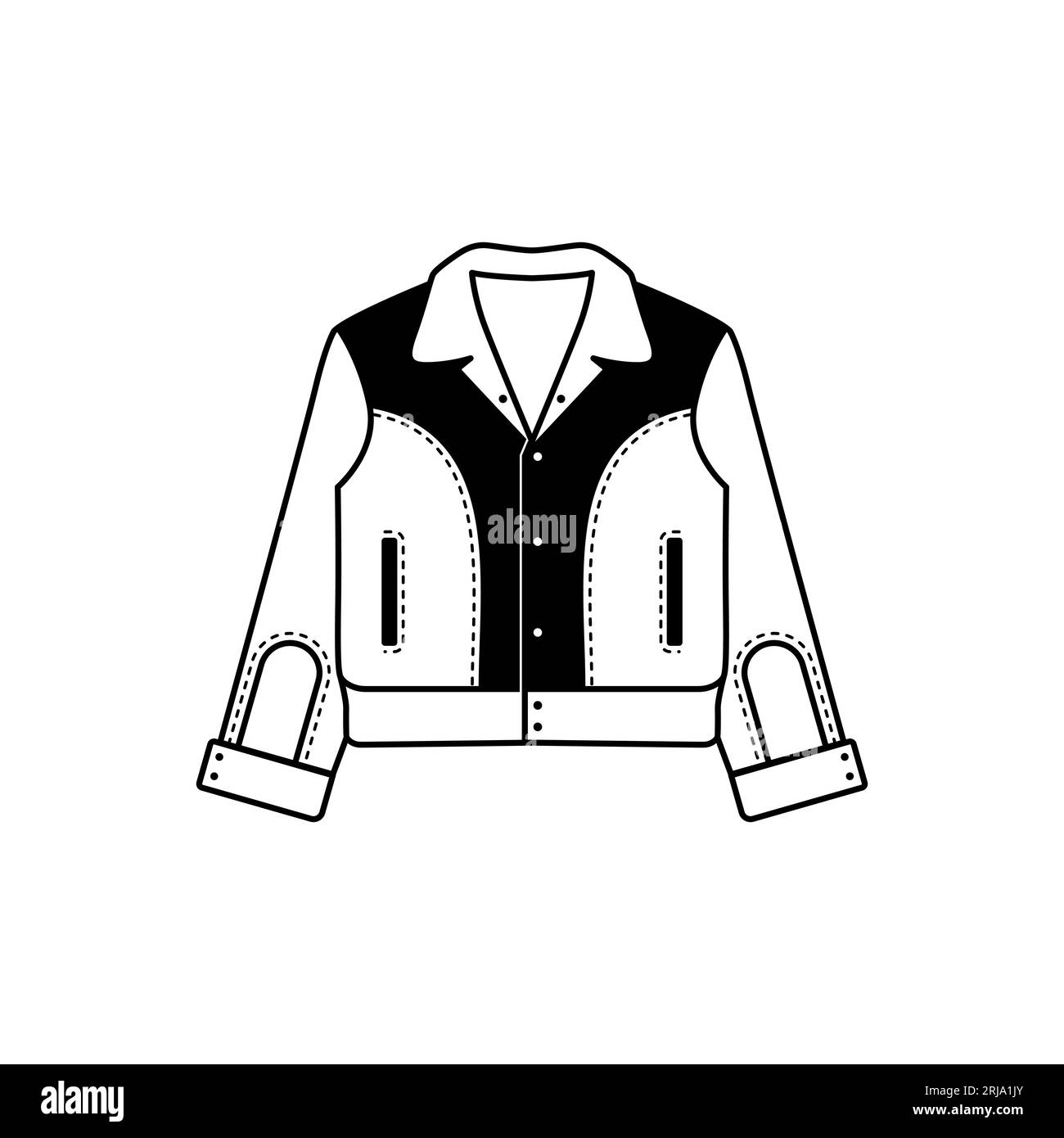 Design minimalista e semplice della giacca Rockabilly Illustrazione Vettoriale
