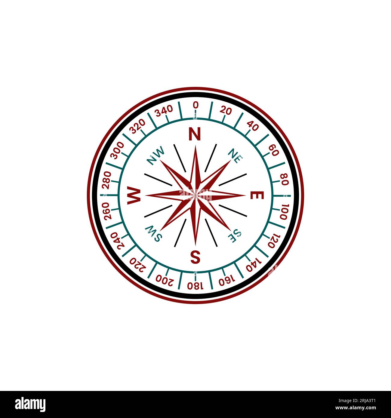 Illustrazione della bussola ispirazione per la progettazione vettoriale Illustrazione Vettoriale