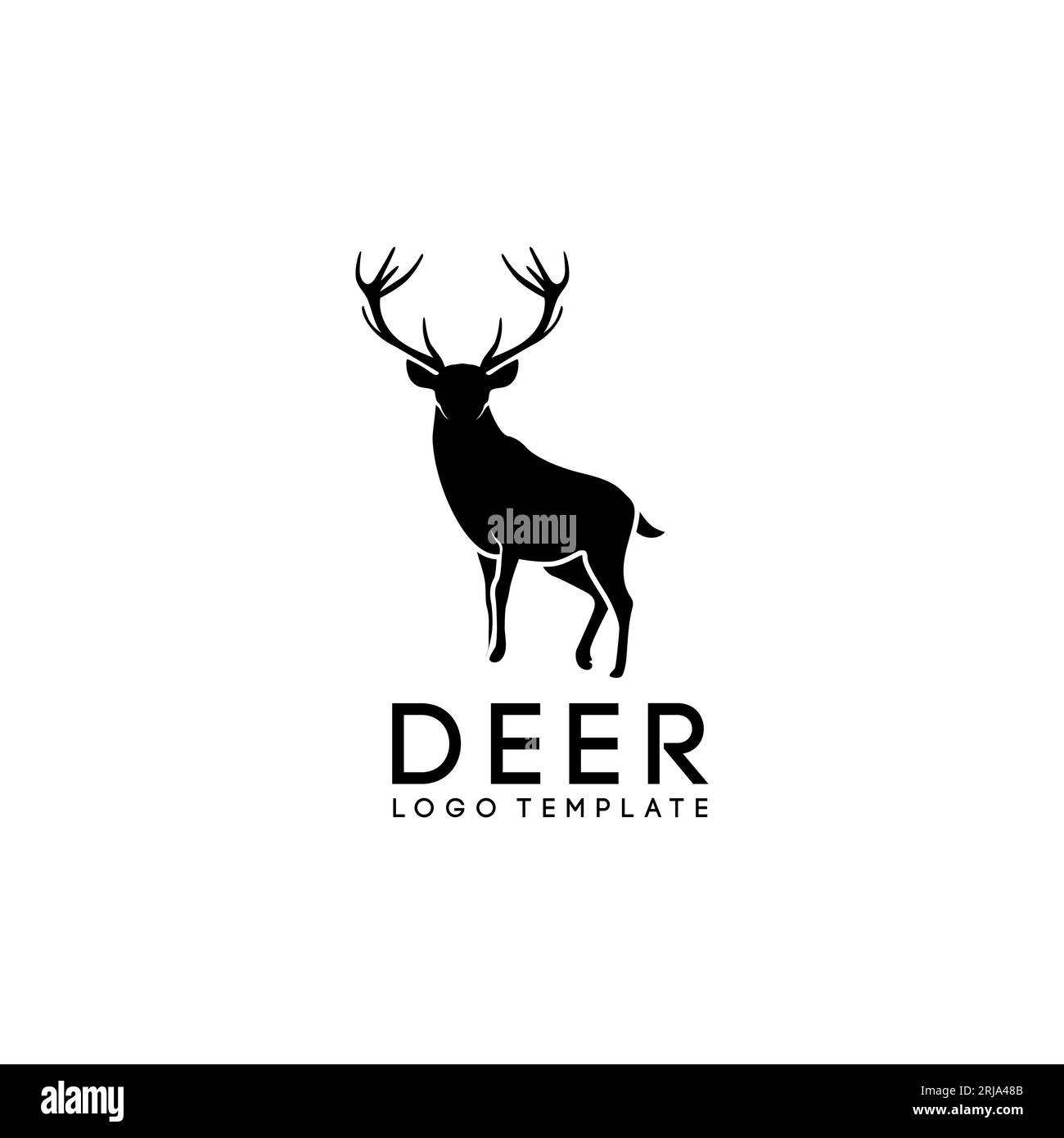 Logo di renne con cervo buck cervo di bellezza vettoriale Illustrazione Vettoriale