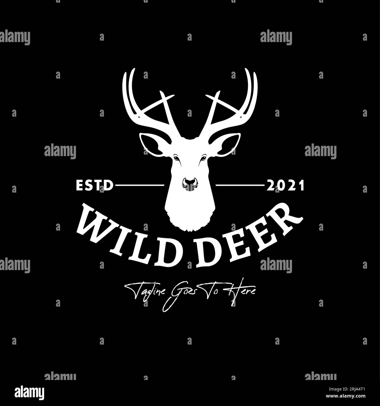 Logo Deer Head per Hunting Club Illustrazione Vettoriale