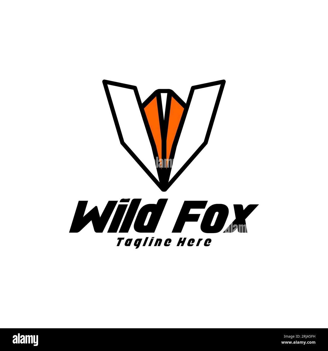 Logo W Fox concept per marchio di stampa, design e marketing online Illustrazione Vettoriale