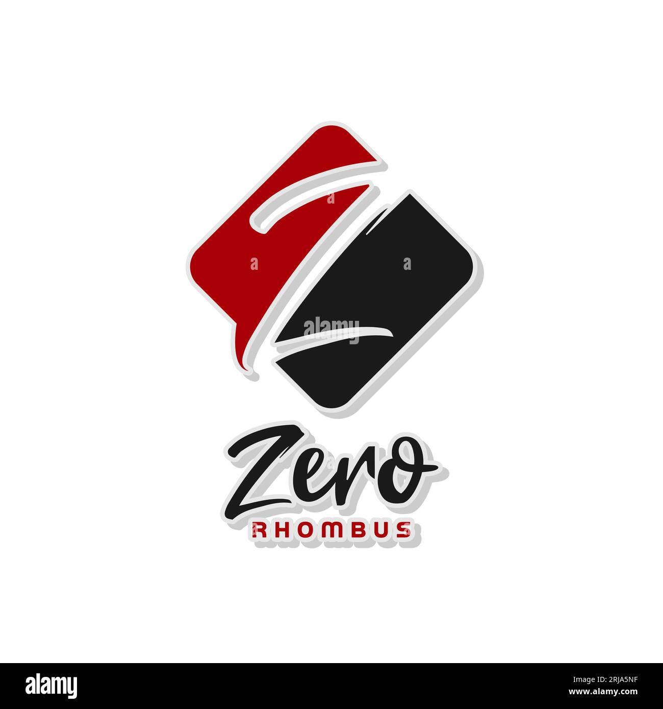 Lettera iniziale del pennello astratto Z con logo quadrato Illustrazione Vettoriale