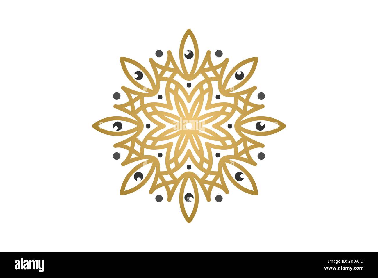 Logo Leaf Mandala Eyes Illustrazione Vettoriale