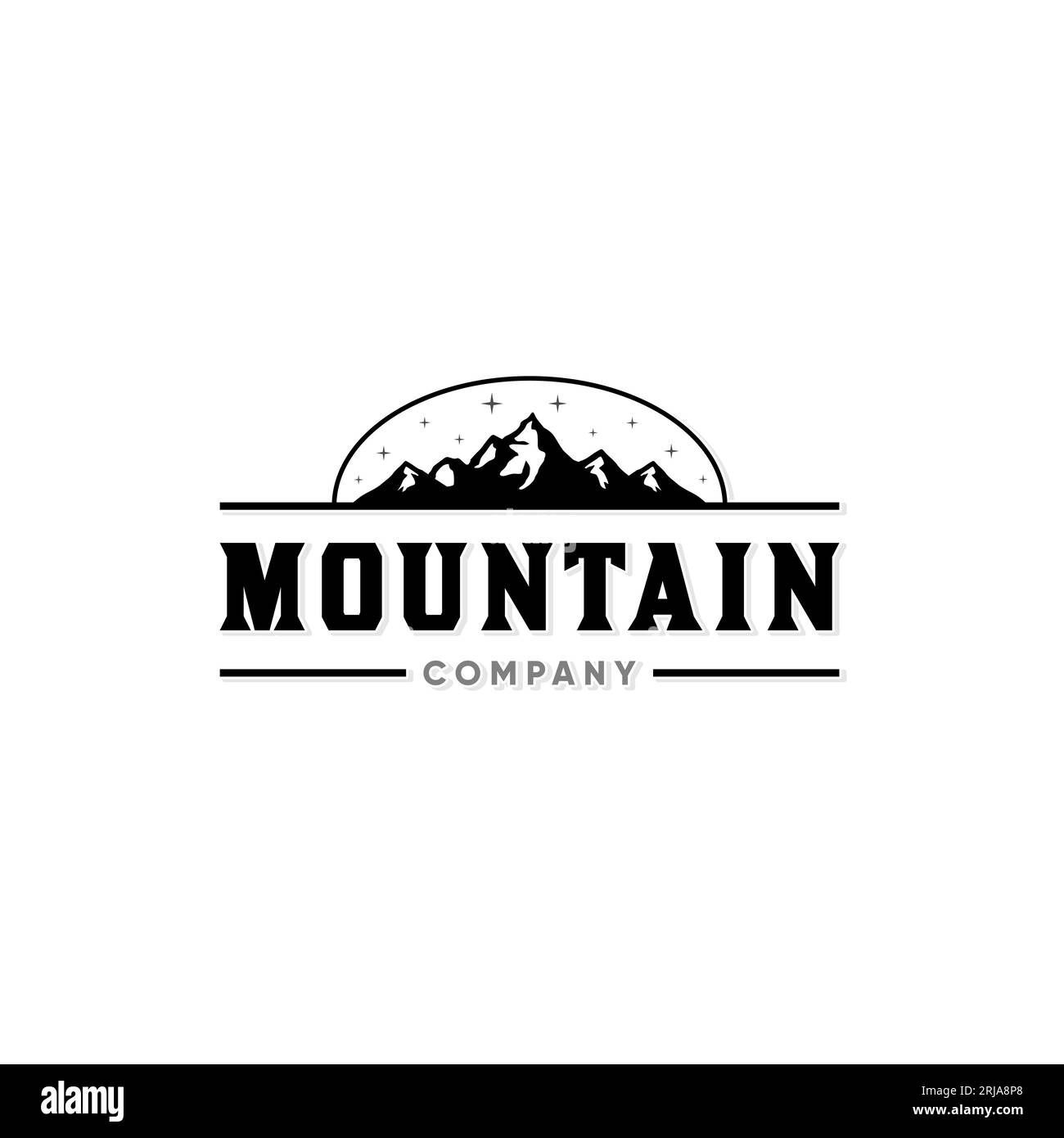 Ispirazione per il design del logo di Landscape Mountain Hill Peak Highlands Illustrazione Vettoriale