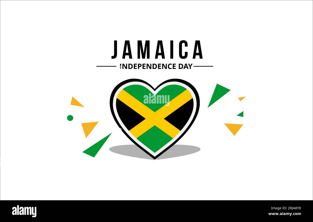 Vettore bandiera giamaicana con colori ufficiali, in adornamento amoroso Illustrazione Vettoriale